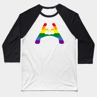 Pride Heart Hands LGBTQ Design Baseball T-Shirt